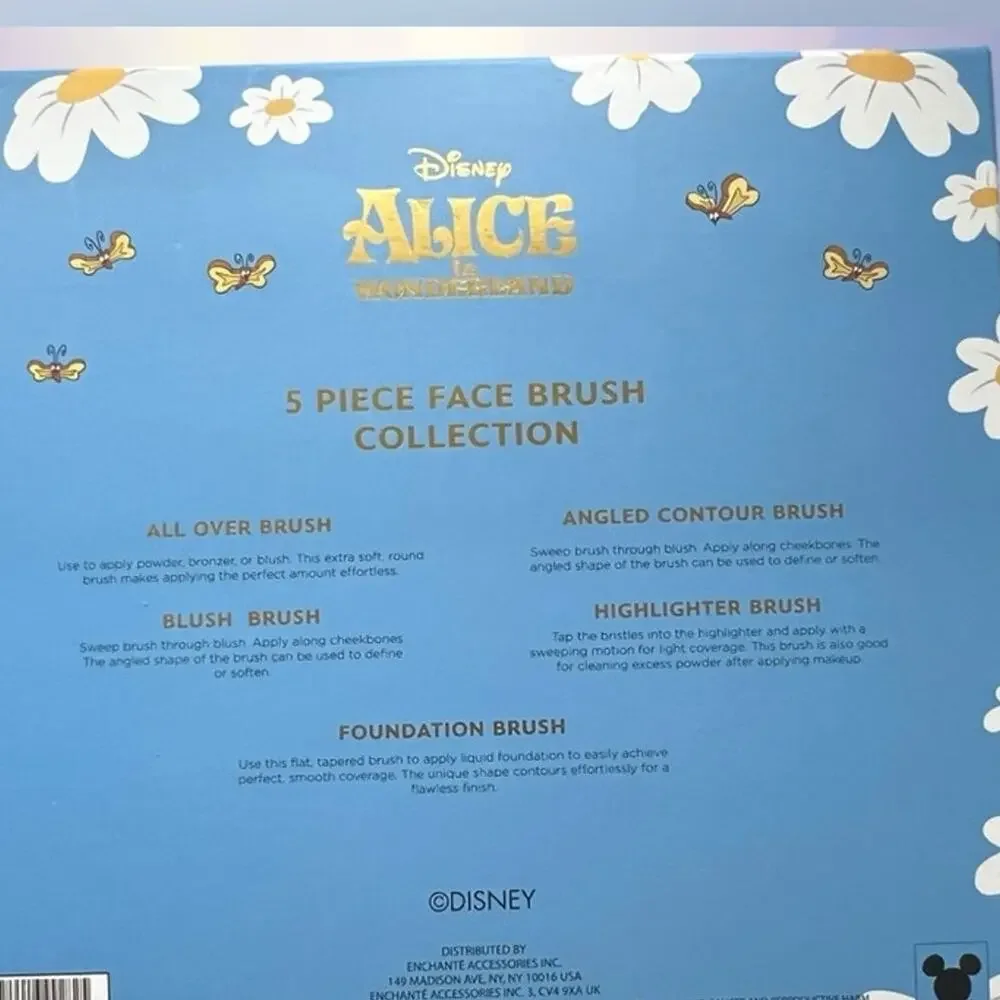 Disney Alice in Wonderland Makeup Brush Set Cheshire Cat Alice Headbands